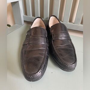 Freeman Footwear Black Leather Slip-On Loafers Men’s Size 11.5